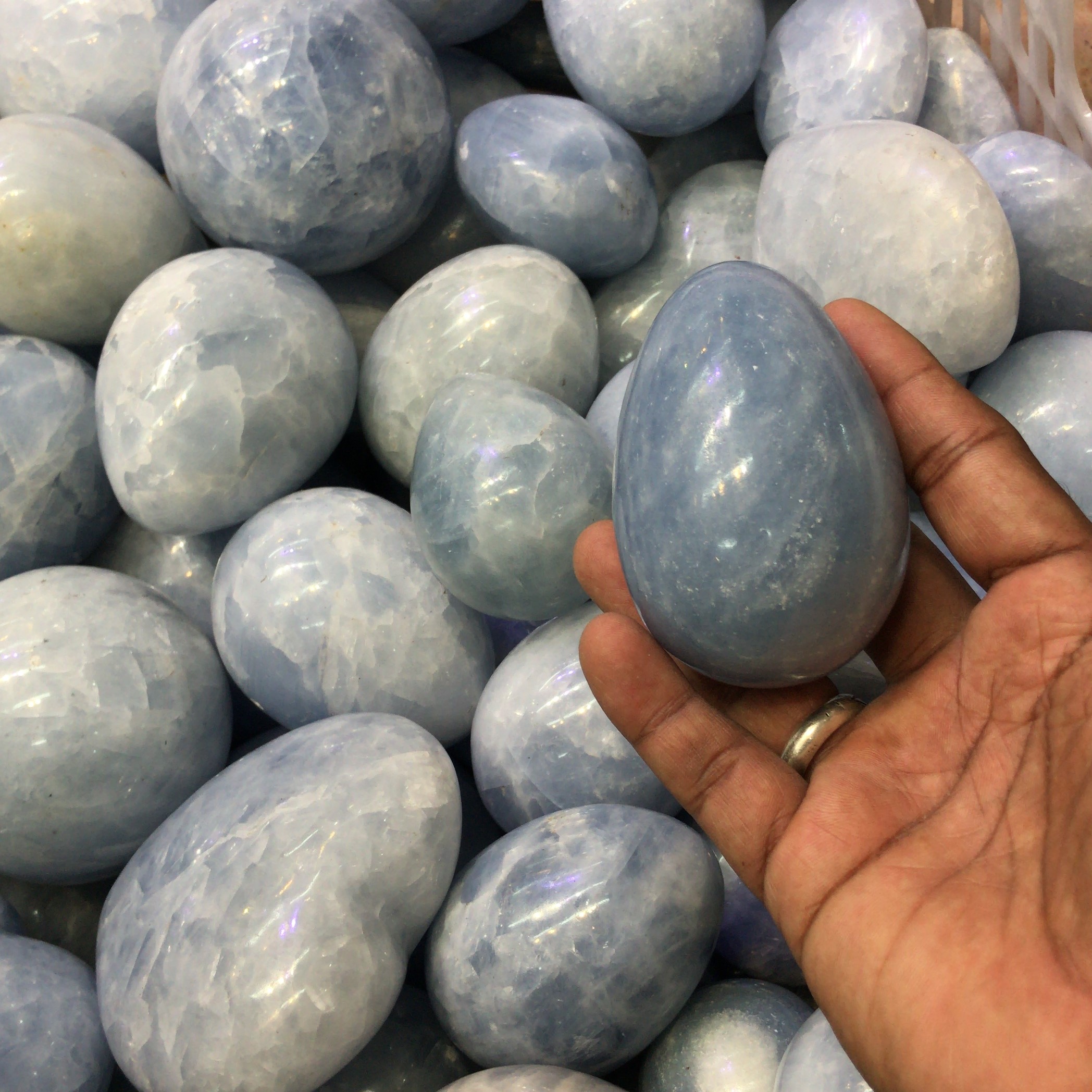 Polished labradorite sphere